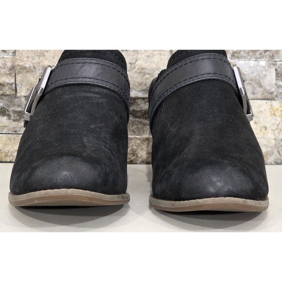 Vionic Cheyenne Mules Nubuck Stacked Heel Western Clogs Black Comfort Women's 8 - Picture 5 of 13